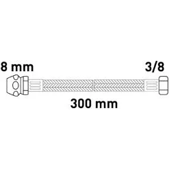 WELLWATER Flexschlauch, Länge: 0,3 M, Edelstahl -Sanitärinstallation Verkäufe unnamed file 1313