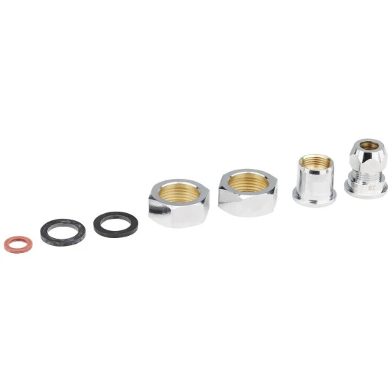 WELLWATER Verschraubungsset, Gummi/Messing, Silberfarben, 3/8" Oder 3/4" 1 WELLWATER Verschraubungsset, Gummi/Messing, Silberfarben, 3/8" Oder 3/4"