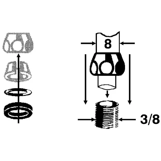 WELLWATER Quetschmutter, Messing 2 WELLWATER Quetschmutter, Messing – Bild 2