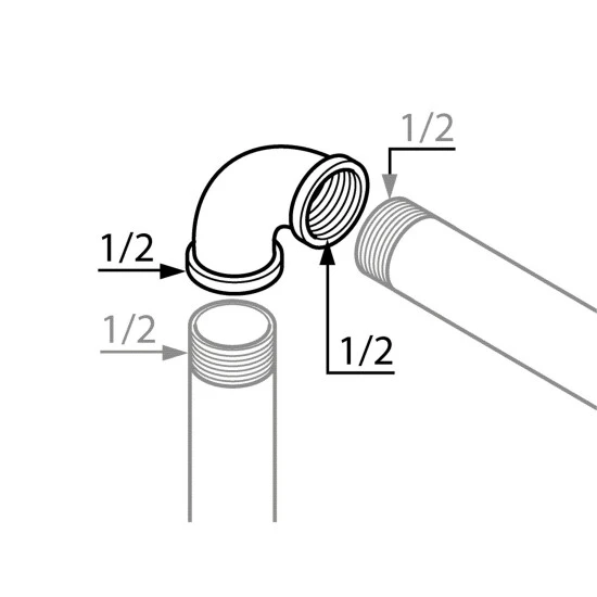 WELLWATER Winkel, Messing 2 WELLWATER Winkel, Messing – Bild 2