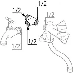 WELLWATER T-Stück, Messing -Sanitärinstallation Verkäufe unnamed file 1806