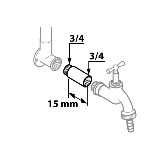 WELLWATER Hahnverlängerung, Messing 2 WELLWATER Hahnverlängerung, Messing – Bild 2