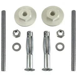 WELLWATER Waschtischbefestigung, Metall, Silberfarben|weiß