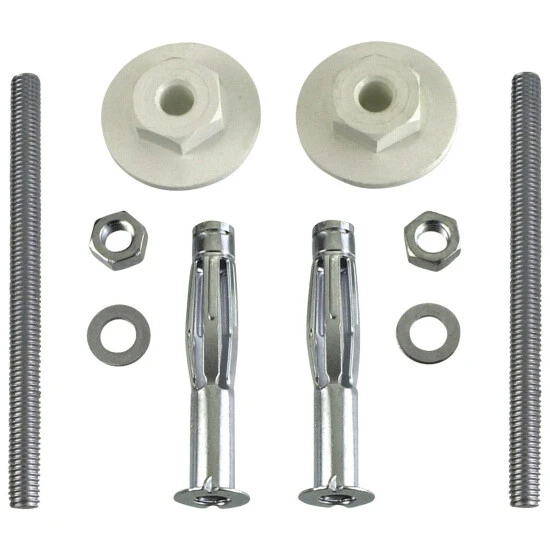 WELLWATER Waschtischbefestigung, Metall, Silberfarben|weiß 1 WELLWATER Waschtischbefestigung, Metall, Silberfarben|weiß