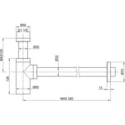 SPA AMBIENTE Siphon »Design«, Messing, 32mm (1") -Sanitärinstallation Verkäufe unnamed file 262