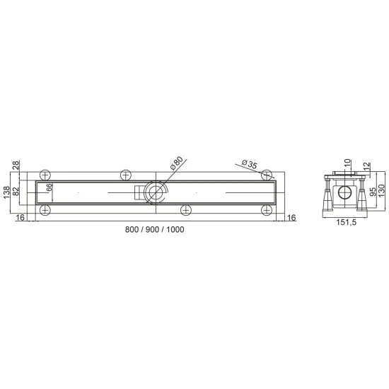 OTTOFOND Ablaufrinne, Aluminium, 50 Mm 2 OTTOFOND Ablaufrinne, Aluminium, 50 Mm – Bild 2