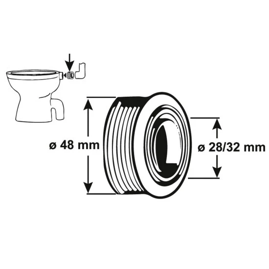CORNAT Spülrohrverbinder, 28/32 Mm/48 Mm, Gummi 2 CORNAT Spülrohrverbinder, 28/32 Mm/48 Mm, Gummi – Bild 2