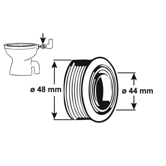 CORNAT Spülrohrverbinder, 44 Mm/48 Mm, Gummi 2 CORNAT Spülrohrverbinder, 44 Mm/48 Mm, Gummi – Bild 2
