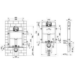 CORNAT Spülkasten, BxHxT: 512 X 815 X 96 Mm, Weiß/schwarz -Sanitärinstallation Verkäufe unnamed file 2746