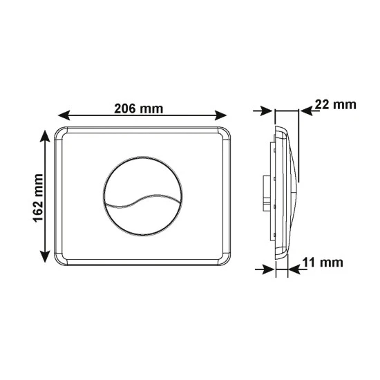 CORNAT Betätigungsplatte, Kunststoff, Chromfarben Matt 2 CORNAT Betätigungsplatte, Kunststoff, Chromfarben Matt – Bild 2