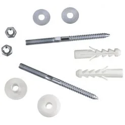 WELLWATER Waschtischbefestigung, Metall, Silberfarben|weiß