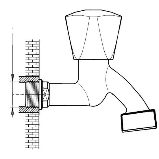 WELLWATER Auslaufventil, Messing, Glänzend, ½" 2 WELLWATER Auslaufventil, Messing, Glänzend, ½" – Bild 2