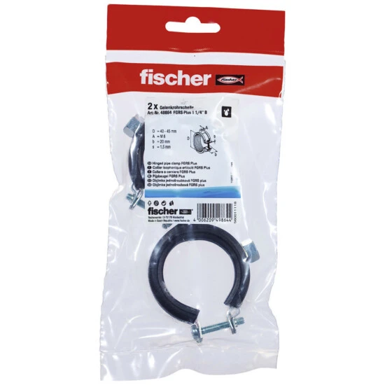 FISCHER Gelenk-Rohrschelle »FGRS Plus«, M 8, Galvanisierter Stahl 1 FISCHER Gelenk-Rohrschelle »FGRS Plus«, M 8, Galvanisierter Stahl