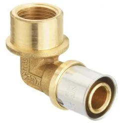 CORNAT Presswinkel, Messing/Edelstahl, Innengewinde: 1/2"