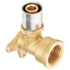 CORNAT Presswandwinkel, Messing/Edelstahl, Innengewinde: 1/2"