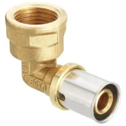 CORNAT Presswinkel, Messing/Edelstahl, Innengewinde: 1/2"