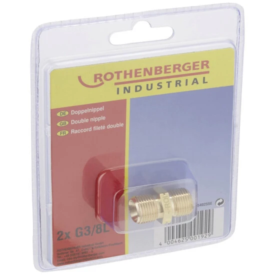 ROTHENBERGER Industrial Doppelnippel, Messing 2 ROTHENBERGER Industrial Doppelnippel, Messing – Bild 2