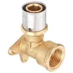 CORNAT Presswandwinkel, Messing/Edelstahl, Innengewinde: 1/2"
