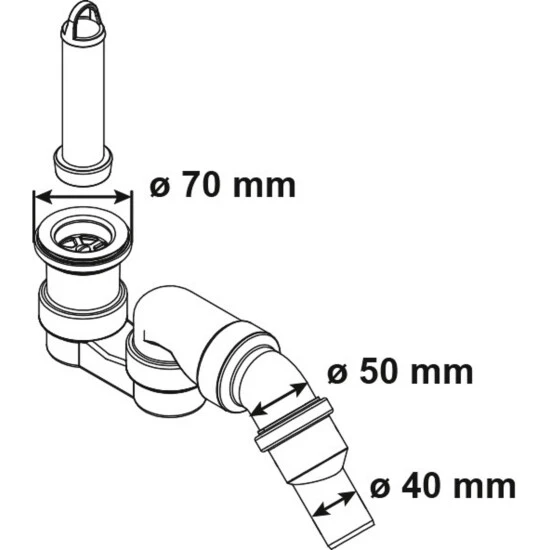 CORNAT Standrohrgarnitur, Kunststoff, 1 1/2" 2 CORNAT Standrohrgarnitur, Kunststoff, 1 1/2" – Bild 2