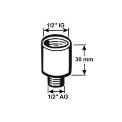 CORNAT Verlängerung, Messing, Innengewinde: 1/2" -Sanitärinstallation Verkäufe unnamed file 3723