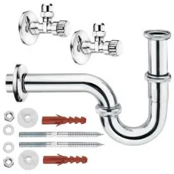 WELLWATER Waschtischbefestigung, Messing/Kunststoff, 1 1/4"