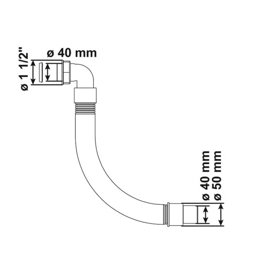 CORNAT Anschlussschlauch, Kunststoff, 1 1/2" 2 CORNAT Anschlussschlauch, Kunststoff, 1 1/2" – Bild 2