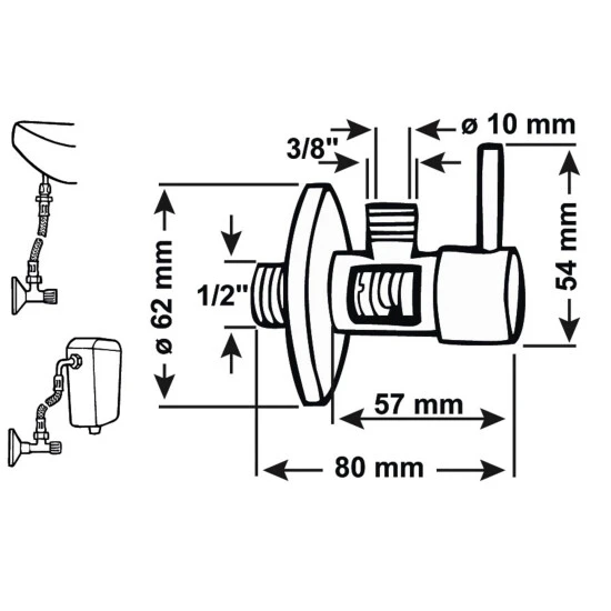 CORNAT Eckventil »Design«, Messing, 1/2 2 CORNAT Eckventil »Design«, Messing, 1/2 – Bild 2