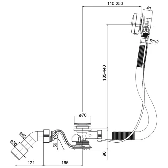 OTTOFOND Ab-/Überlaufgarnitur »Luxus«, Ø: 40/50 Mm, Kunststoff 2 OTTOFOND Ab-/Überlaufgarnitur »Luxus«, Ø: 40/50 Mm, Kunststoff – Bild 2