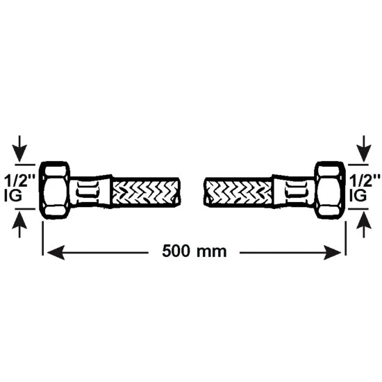 CORNAT Verbindungsschlauch, Länge: M, 10 Bar (max.), Edelstahl 2 CORNAT Verbindungsschlauch, Länge: M, 10 Bar (max.), Edelstahl – Bild 2