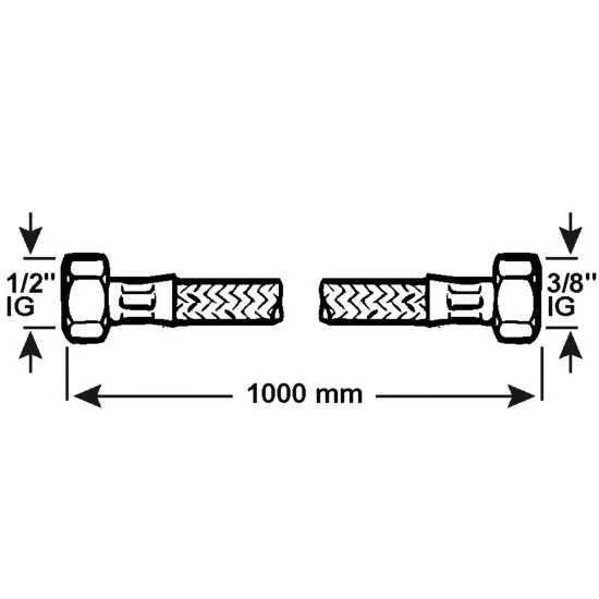 CORNAT Verbindungsschlauch, Länge: M, 10 Bar (max.), Edelstahl 2 CORNAT Verbindungsschlauch, Länge: M, 10 Bar (max.), Edelstahl – Bild 2