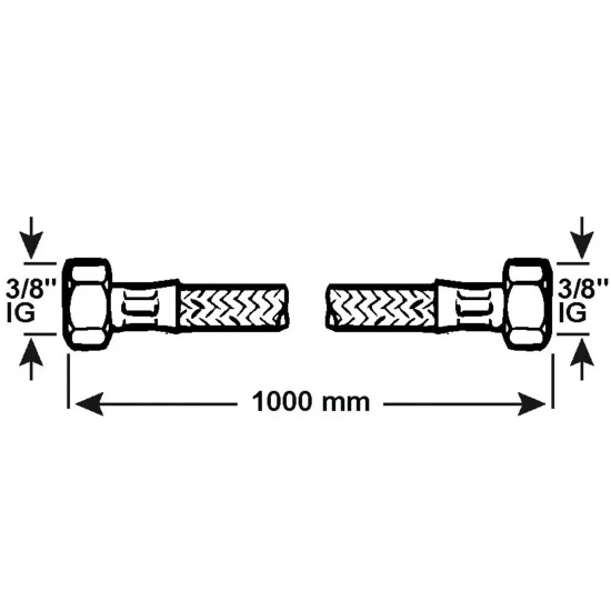 CORNAT Verbindungsschlauch, Länge: M, 10 Bar (max.), Edelstahl 2 CORNAT Verbindungsschlauch, Länge: M, 10 Bar (max.), Edelstahl – Bild 2
