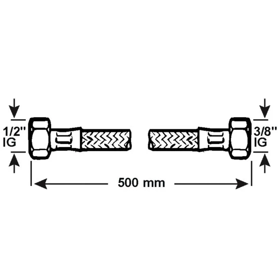 CORNAT Verbindungsschlauch, Länge: M, 10 Bar (max.), Edelstahl 2 CORNAT Verbindungsschlauch, Länge: M, 10 Bar (max.), Edelstahl – Bild 2