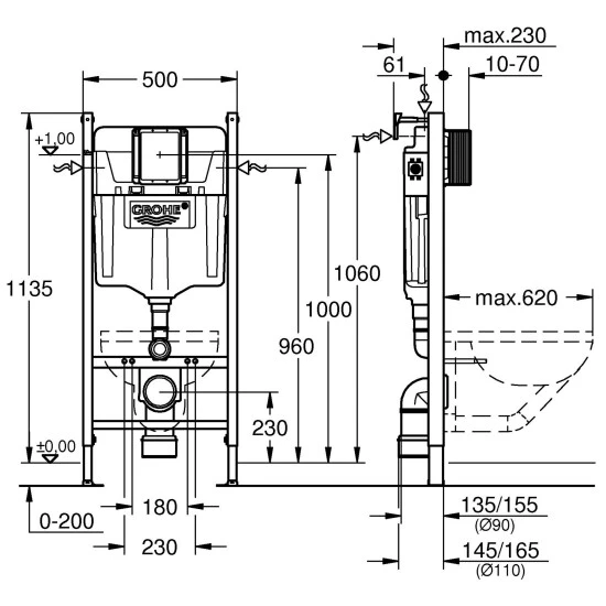 GROHE Vorwandelement »Solido«, BxH: 50 X 113,5 Cm, Weiß/blau 3 GROHE Vorwandelement »Solido«, BxH: 50 X 113,5 Cm, Weiß/blau – Bild 3