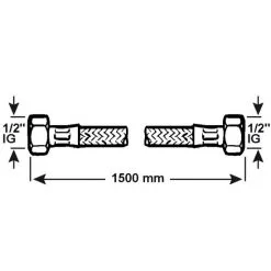 CORNAT Verbindungsschlauch, Länge: M, 10 Bar (max.), Edelstahl -Sanitärinstallation Verkäufe unnamed file 509