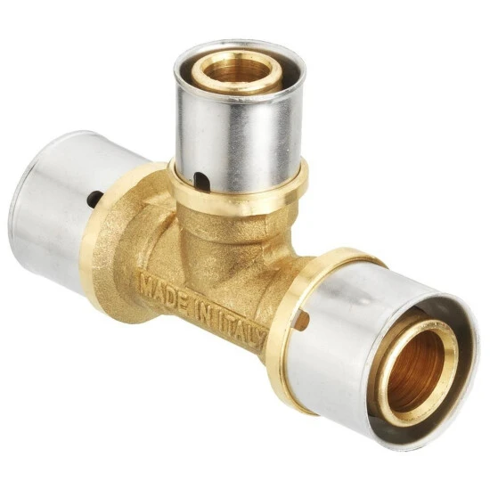 CORNAT Press-T-Stück, Messing/Edelstahl 1 CORNAT Press-T-Stück, Messing/Edelstahl