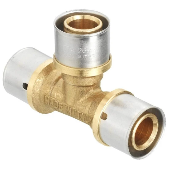 CORNAT Press-T-Stück, Messing/Edelstahl 1 CORNAT Press-T-Stück, Messing/Edelstahl