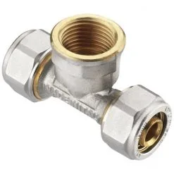 CORNAT T-Stück, Messing, Innengewinde: 1/2"