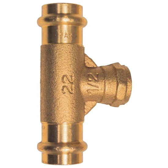 CORNAT Press-T-Stück, Rotguss, Innengewinde: 1/2" 1 CORNAT Press-T-Stück, Rotguss, Innengewinde: 1/2"