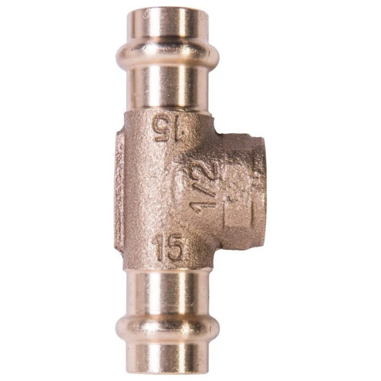 CORNAT Press-T-Stück, Rotguss, Innengewinde: 1/2" 1 CORNAT Press-T-Stück, Rotguss, Innengewinde: 1/2"