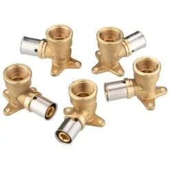 CORNAT Presswandscheibe, Edelstahl/messing, Innengewinde: 1/2"