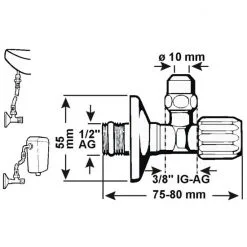 CORNAT Eckventil, Messing, 1/2" -Sanitärinstallation Verkäufe unnamed file 740