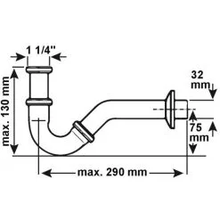 CORNAT Röhrensiphon, Messing/Metall, 1 1/4" -Sanitärinstallation Verkäufe unnamed file 76