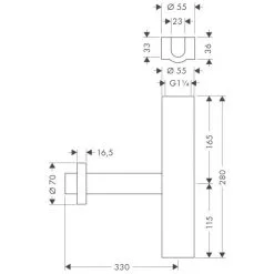 HANSGROHE Siphon, Messing Verchromt, 1 1/4" -Sanitärinstallation Verkäufe unnamed file 787