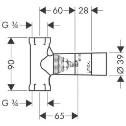 HANSGROHE Einbaukörper »Absperrventil DN 20 «, Aluminium, 3/4" -Sanitärinstallation Verkäufe unnamed file 804