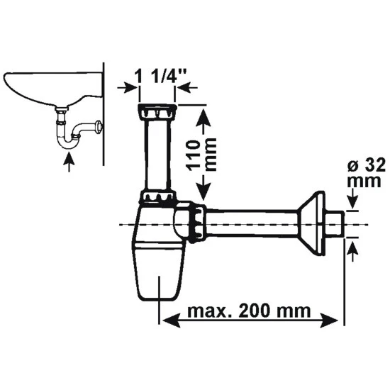 CORNAT Röhrensiphon, Kunststoff, 1 1/4" 2 CORNAT Röhrensiphon, Kunststoff, 1 1/4" – Bild 2