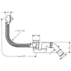 HANSGROHE Wannengarnitur, Ø: 48,3 Mm, Kunststoff -Sanitärinstallation Verkäufe unnamed file 870